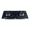 TOTAI TS 2 BURNER GAS ON GLASS HOB BLACK