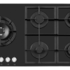 ELBA 90CM 5 BURNER GAS ON GLASS HOB BLACK