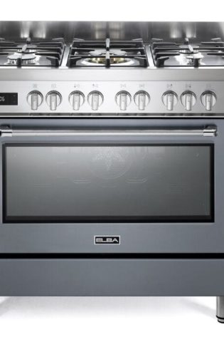 ELBA FUSION 90CM 5 BURNER GAS COOKER WITH ELECTRICOVEN- SLATE GREY