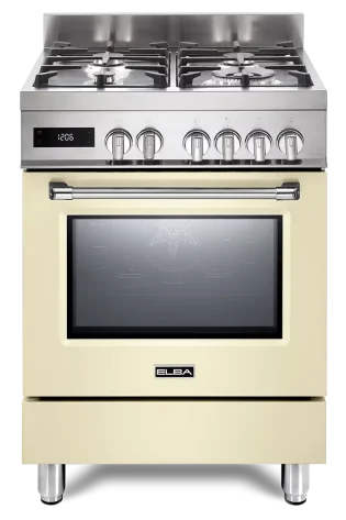 ELBA EXCELLENCE 60CM 4 BURNER GAS COOKER WITH ELECTRIC OVEN CREAM