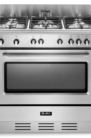 ELBA VINTAGE 90CM 5 BURNER COOKER WITH ELECTRIC OVEN STAINESS STEEL