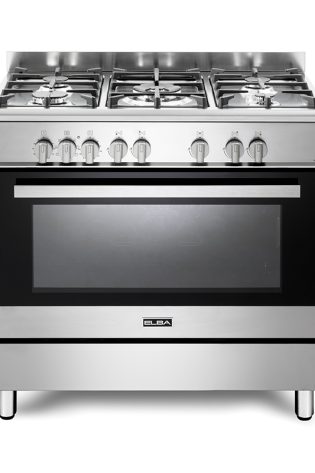 ELBA 5 PLATE GAS STOVE ELECTRIC OVEN STAINLESS STEEL