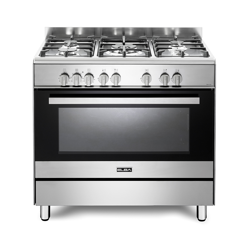 ELBA 5 PLATE GAS STOVE ELECTRIC OVEN STAINLESS STEEL