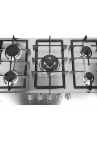 SAFEGAS 5 BURNER HOB STAINLESS STEEL (HOB915MCI)